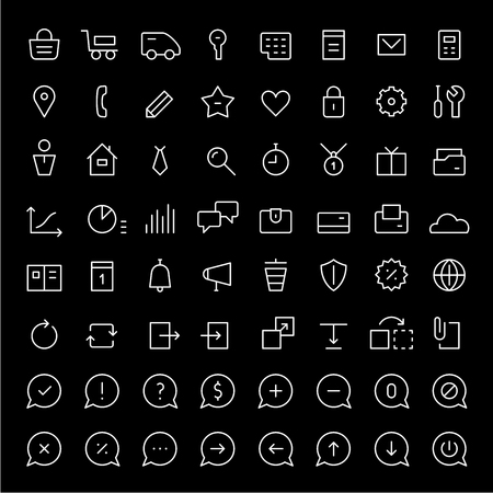 64 mini icons for web services and online shopsのイラスト素材