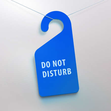 Do not disturb tag in hotel style. Blue color.の写真素材