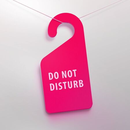 Do not disturb tag in hotel style. Lilac color.の写真素材
