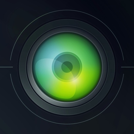 Illustration of stylized camera lens with dispersion. Color 2.の写真素材