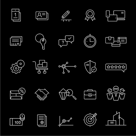25 icons for landing pages and online shops in linear styleのイラスト素材
