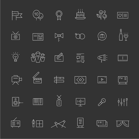 36 icons of celebrations, shows and mediaのイラスト素材