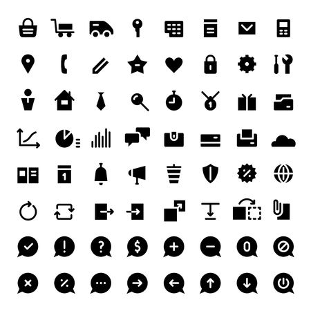 64 mni icons for web services and online shopsのイラスト素材