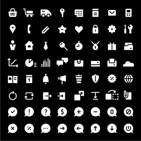 64 mni icons for web services and online shopsのイラスト素材