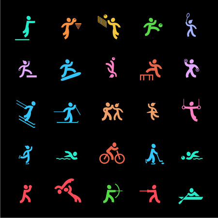 25 icons of sports in styleのイラスト素材