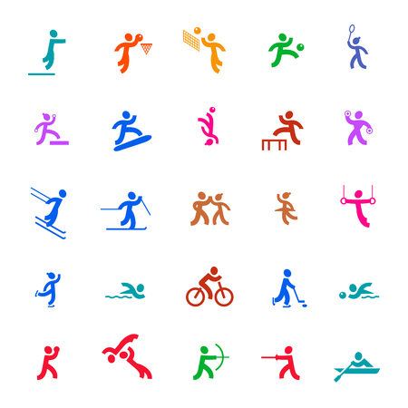 25 icons of sports in styleのイラスト素材