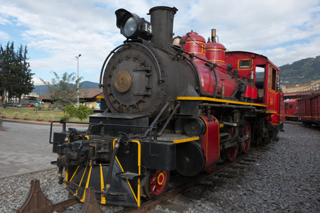 Old steam locomotive in Cimbacalle train station