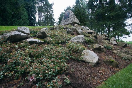 Sideview of the memorial near the entranceのeditorial素材