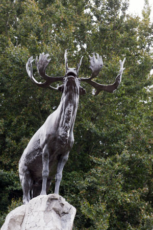 Close-up of the reindeer at the top of the siteのeditorial素材