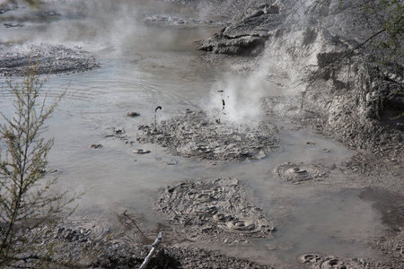 Mud particles flying through the air