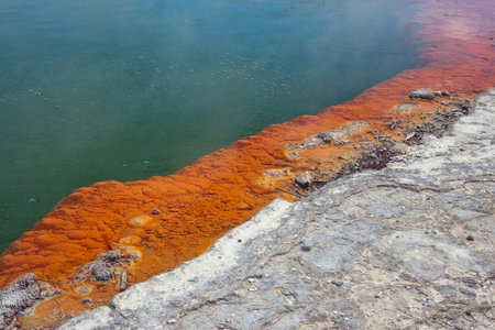 Deep orange colors at the borders of the Champagne Poolの写真素材