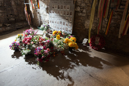 Basement to remember the mass murder on christamas evening in Bandeのeditorial素材