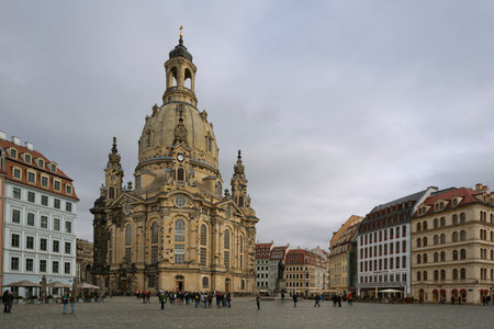 Neumarkt with Frauenkirche in Dresdenの写真素材