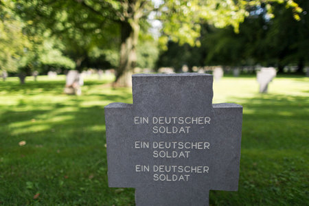A German soldier buried at the cemetary of Recogneのeditorial素材