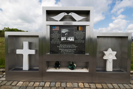 Monument at the temporary american cimetary in Foy-Recogneの写真素材