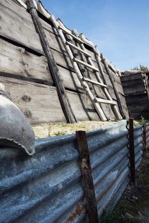 A wall of a trenchのeditorial素材