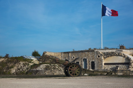 Cannon in front of the Fort Pompelleのeditorial素材