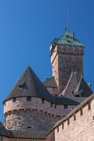 Keep and side towers of the castle Le Haut-Koenigsbourgのeditorial素材
