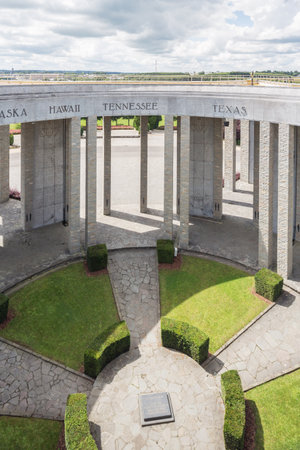 Editorial: Bastogne, Belgium, August 6, 2016 - View inside the Mardasson Memorialのeditorial素材