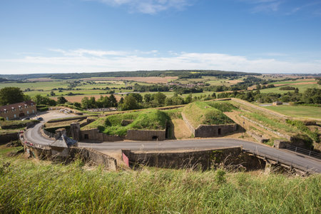 Montmedy, Meuse, France, September 3, 2016 - Landscape around Montmedy seen from the local fortressのeditorial素材