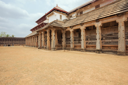 Outside view of the Temple of Thousand Pillars in Moodabidriの写真素材