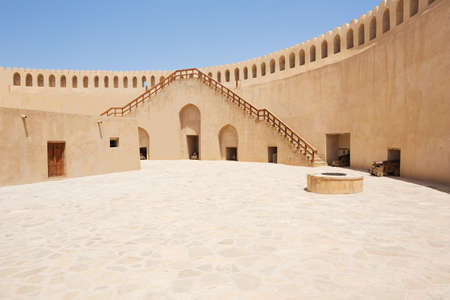 Stairs leading to the top of the defensive wall of the Nizwa Fortの写真素材