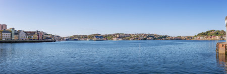 Editorial: KRISTIANSUND, MORE OG ROMSDAL, NORWAY, June 16, 2018 - Panorama of Kristiansund, seen...