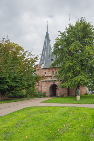 View of the Cellebroederspoort, seen from the parkの写真素材