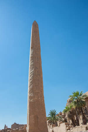 Obelisk of Thutmoses I in the Temple Complex of Karnakの写真素材