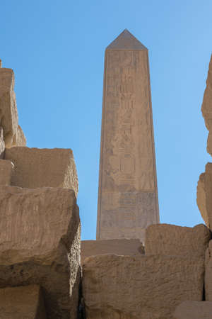 Obelisk of Hatshepsut in the Temple Complex of Karnakの写真素材
