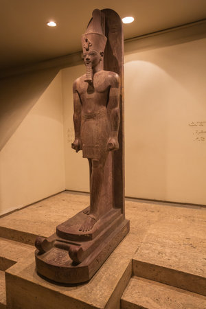 Editorial: LUXOR, EGYPT, October 16, 2018 - Statue of Amenhotep III in the Luxor museumのeditorial素材
