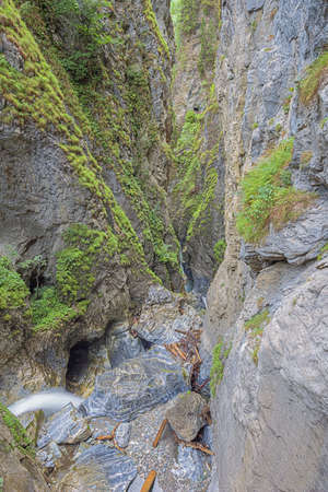 Looking down from the middle of the Kitzlochklamm, a deep gorge near Zell am Seeの写真素材