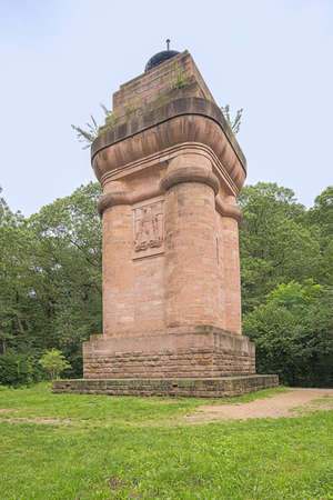 Standing at the base of the Bismarck Tower on the slope of the Heiligenberg in Heidelbergの写真素材