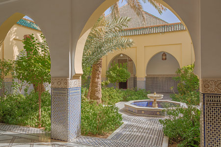 View of the courtyard in the mausoleum of Moulay Ali Cherif in the center of Rissani