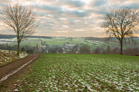 View over Castle The Commanderie in a late winter afternoonの写真素材