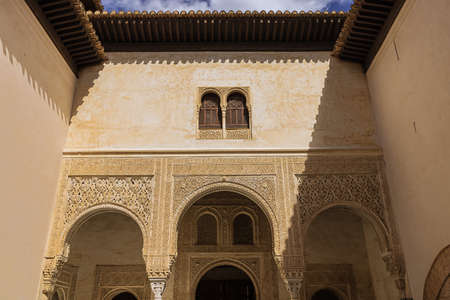 Richly decorated upper part of the Patio del Mexuar in the Nasrid Palaces in the Alhambraの写真素材