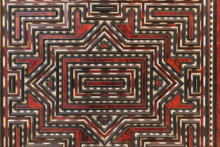 Detail of fine marquetry in the baroque chapel of the Cartuja Monastery
