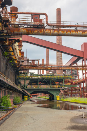 Editorial: ESSEN, NORTH RHINE-WESTPHALIA, GERMANY, MAY 21, 2022 - View in the coke factory of the Zollverein an important example of a European primary industry of great economic significance in the 19th and 20th centuriesのeditorial素材