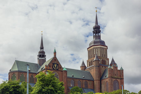 Saint Mary church rising above the houses of Stralsund