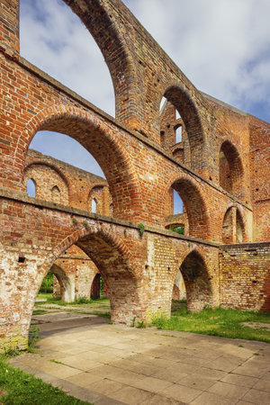 Inside the ruins of the Trade Building of the Doberan Minster near Rostockのeditorial素材
