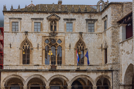 The upper part of the Rector's Palace at the end of the Stradun in Dubrovnikのeditorial素材