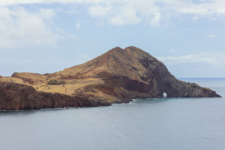 The cliffs of the promontory of the Ponta de Sao LourenÃ§o, the most eastern tip of Madeiraの写真素材