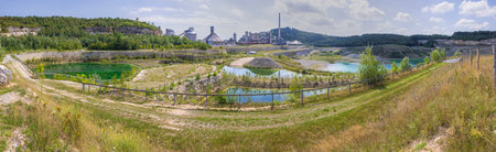 Panorama of the ENCI quarry an old open-pit mine for the extraction of lime and marl