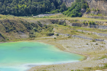 Part of the northern excavations in the ENCI-quarry an old open-pit mine for the extraction of lime...