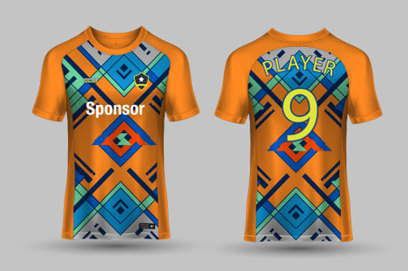 vector soccer jersey template sport t shirt designのイラスト素材