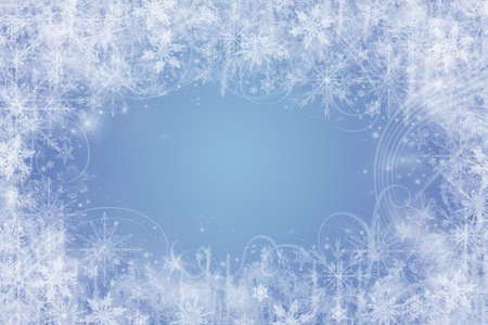 Winter background with snow flakesの写真素材