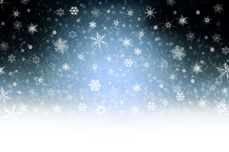 Merry Christmas - Snowflakes on blue backgroundの写真素材