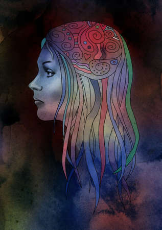 Art Nouveau Girlの写真素材