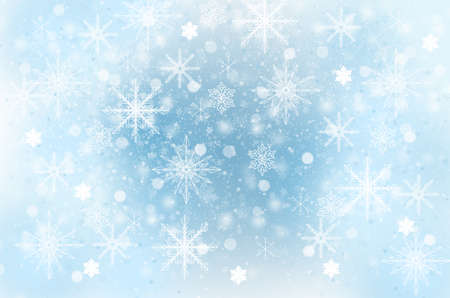 Abstract winter background with the snowflakesの写真素材