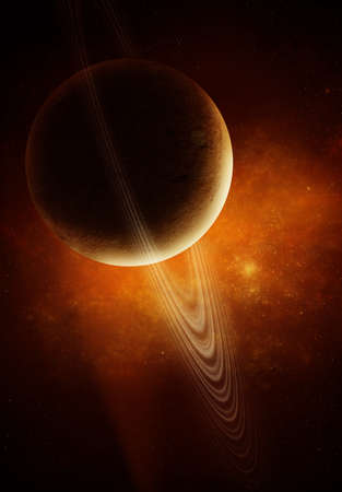 Image of Planet with rings in universeの写真素材